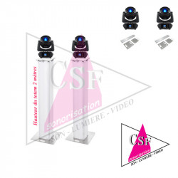 PACK 2 LYRES SPOT SUR TOTEM LEGER 2M - Pour une salle jusqu'à  50/80 personnes.