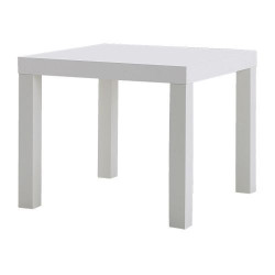 Location table basse carrée blanc laquée
