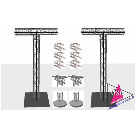 Location PACK 2 STRUCTURE T TRIANGULAIRE 1M70 HT 3M50